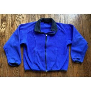 Vintage Marmot Fleece Jacket Size Medium Full Zip Blue Violet Outdoors Hiking